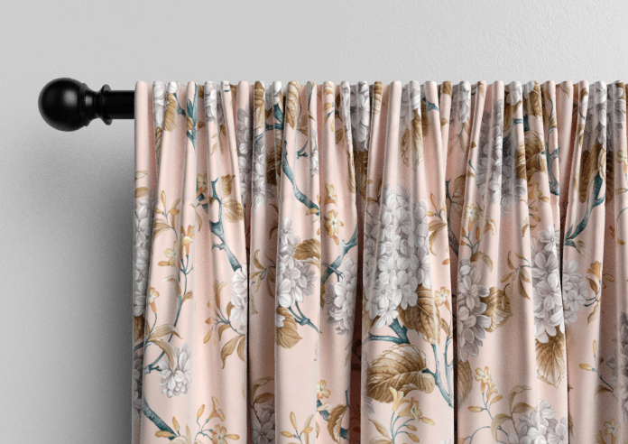 Bouquet Velvet, Soft Apricot - Made to Measure Curtain - Image 9